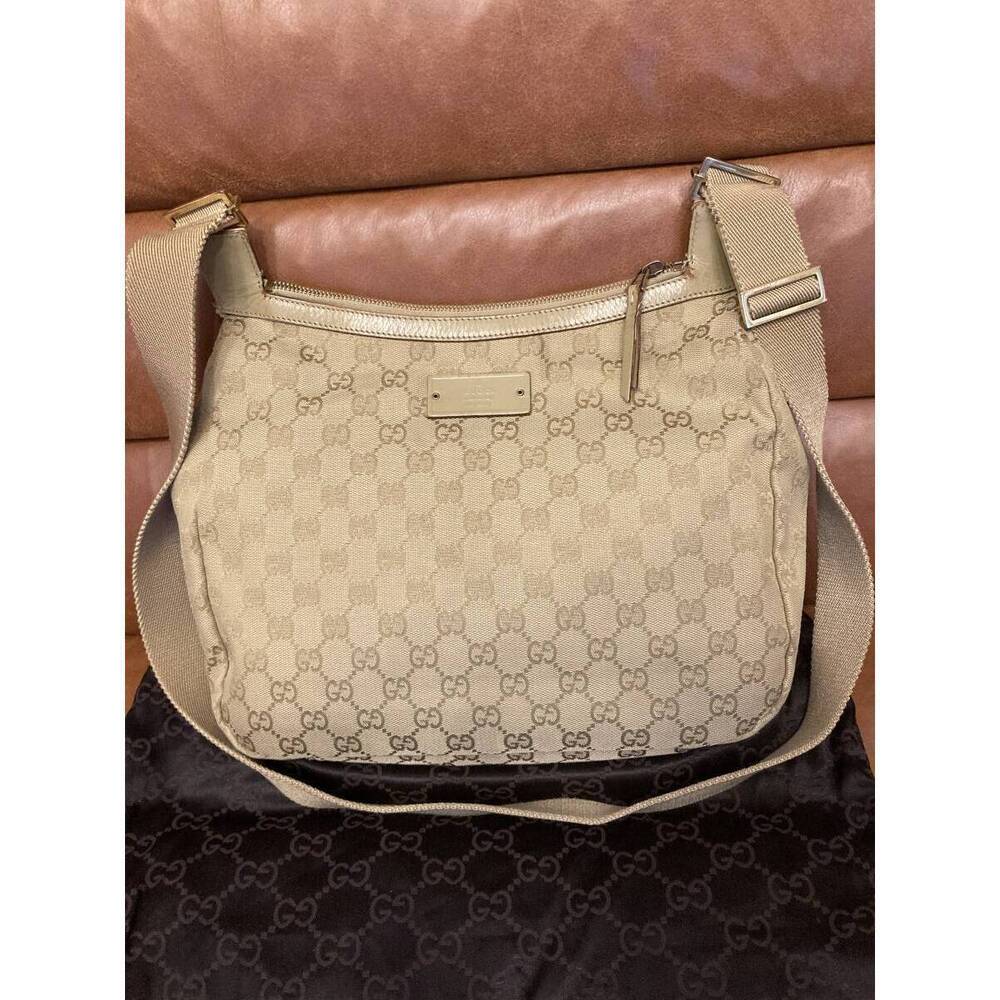 GUCCI GG Canvas Shoulder Bag Khaki Green - Picture 6 of 10